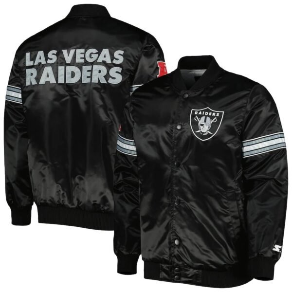 The Pick And Roll Las Vegas Raiders Black Satin Jacket