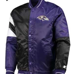 Varsity Baltimore Ravens Full-Snap Satin Jacket