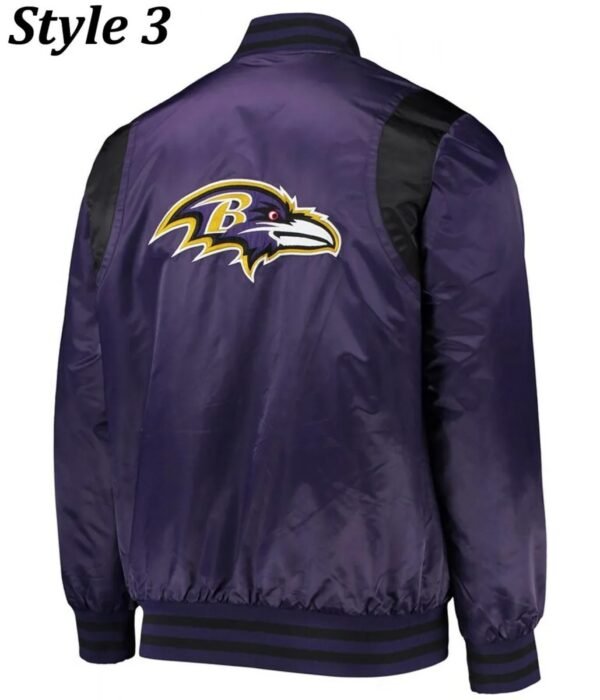 Varsity Baltimore Ravens Full-Snap Satin Jacket
