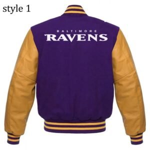 Varsity Baltimore Ravens Purple and Yellow Jacket