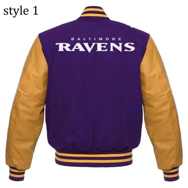 Varsity Baltimore Ravens Purple and Yellow Jacket