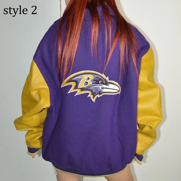 Varsity Baltimore Ravens Purple and Yellow Jacket