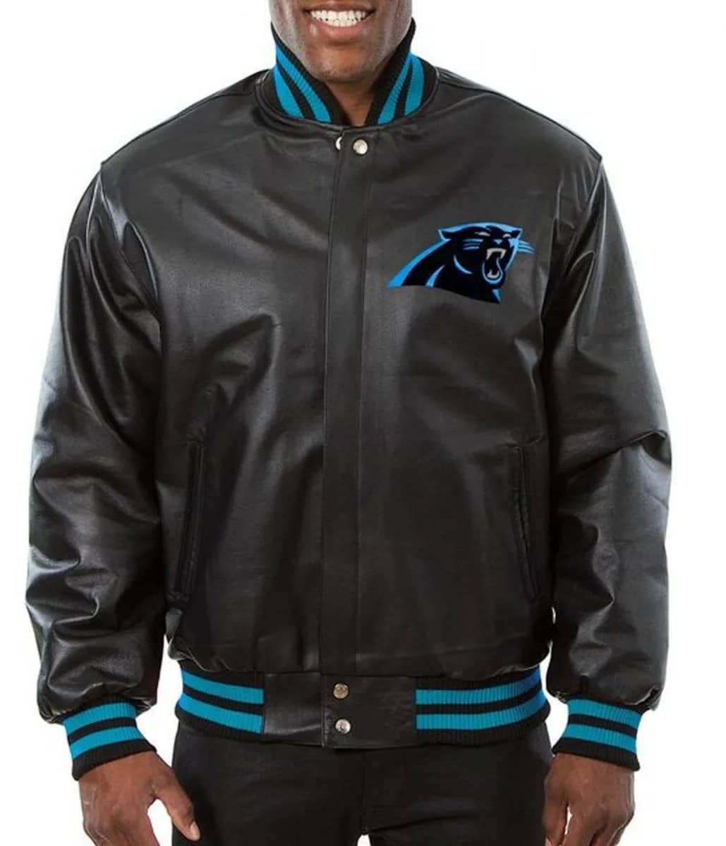 Carolina Panthers Black Leather Jacket