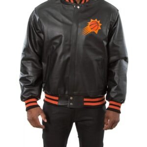 Phoenix Suns Black Leather Varsity Jacket