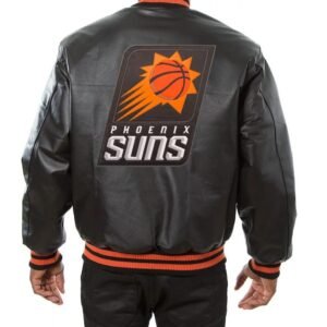 Phoenix Suns Black Leather Varsity Jacket