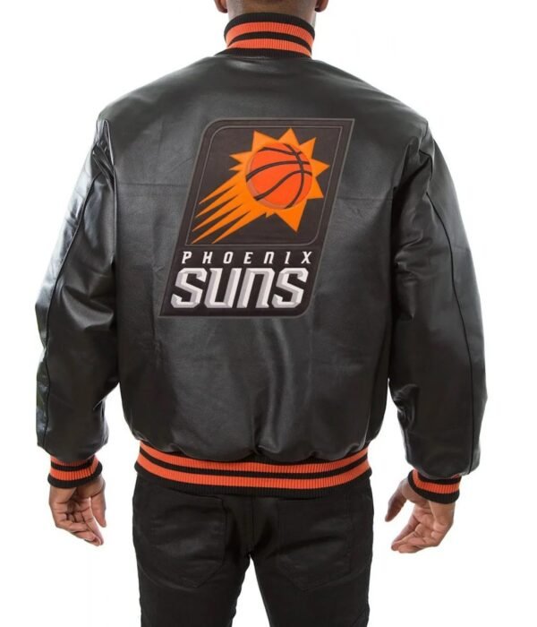 Phoenix Suns Black Leather Varsity Jacket