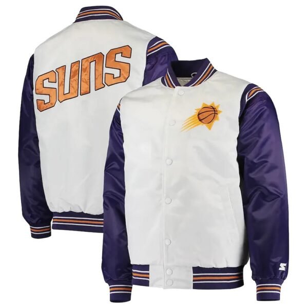 Phoenix Suns White and Purple Renegade Satin Jacket