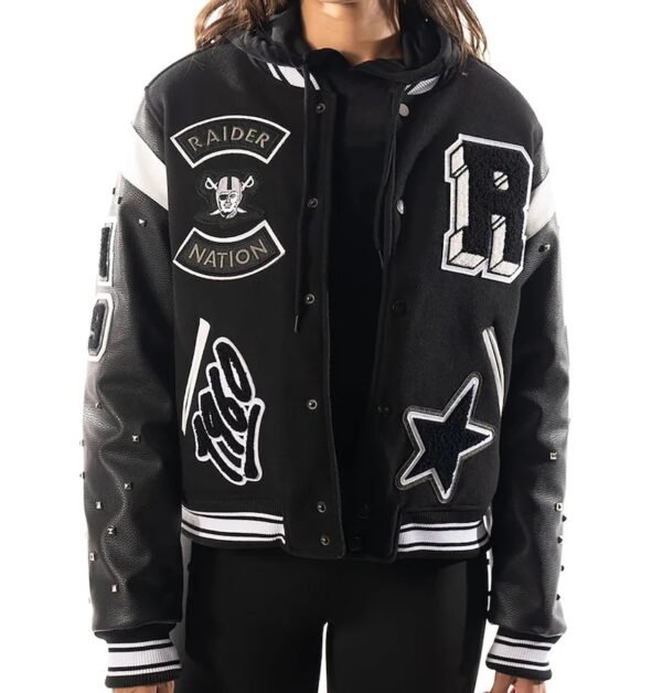 Womens Las Vegas Raiders x The Wild Collective Varsity Jacket