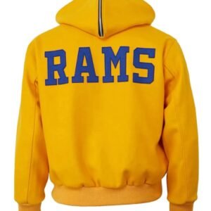 1950 Los Angeles Rams Yellow Wool Hooded Jacket