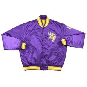 90s Minnesota Vikings Bomber Satin Jacket
