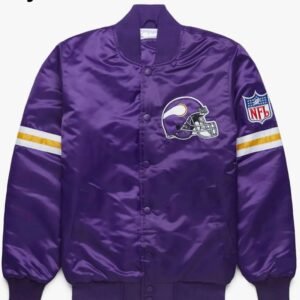 Bomber Minnesota Vikings Purple Satin Jacket