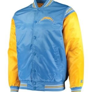 LA Chargers Light Blue and Yellow Satin Jacket