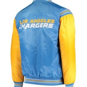 LA Chargers Light Blue and Yellow Satin Jacket