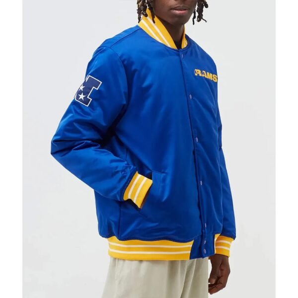 LA Rams Heavyweight Blue Satin Jacket