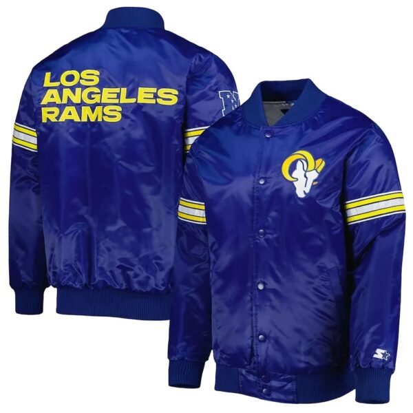 LA Rams Pick and Roll Blue Satin Jacket