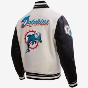Miami Dolphins Classic Wool and Leather Varsity Jacket