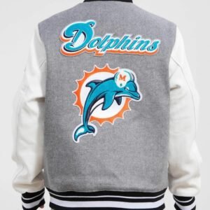 Miami Dolphins Retro Classic Rib Wool Varsity Jacket