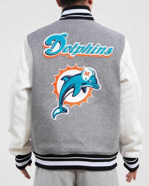 Miami Dolphins Retro Classic Rib Wool Varsity Jacket