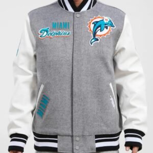 Miami Dolphins Retro Classic Rib Wool Varsity Jacket