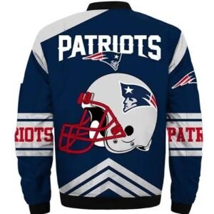 New England Patriots Blue and White Bomber Jacket