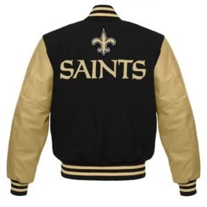 New Orleans Saints Letterman Black Gold Jacket