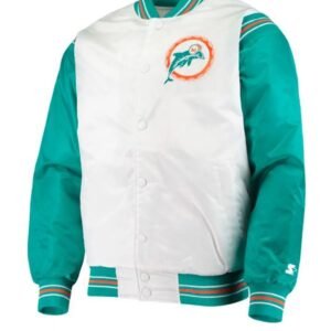 Miami Dolphins Green and White Starter Varsity Jacket