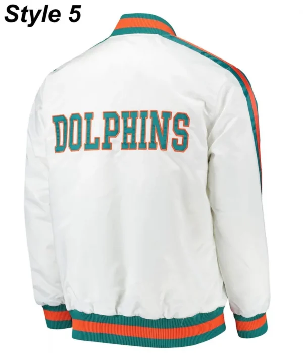 Bomber Miami Dolphins Teal Green Satin Jacket